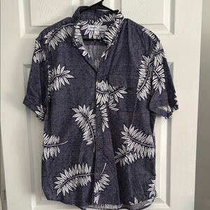 Navy Blue Floral Men's Shirt
